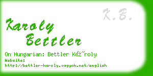 karoly bettler business card